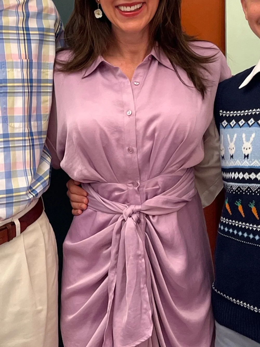 Like New Steve Madden Lavender Knot-Front Midi Dress - Picture 3 of 3